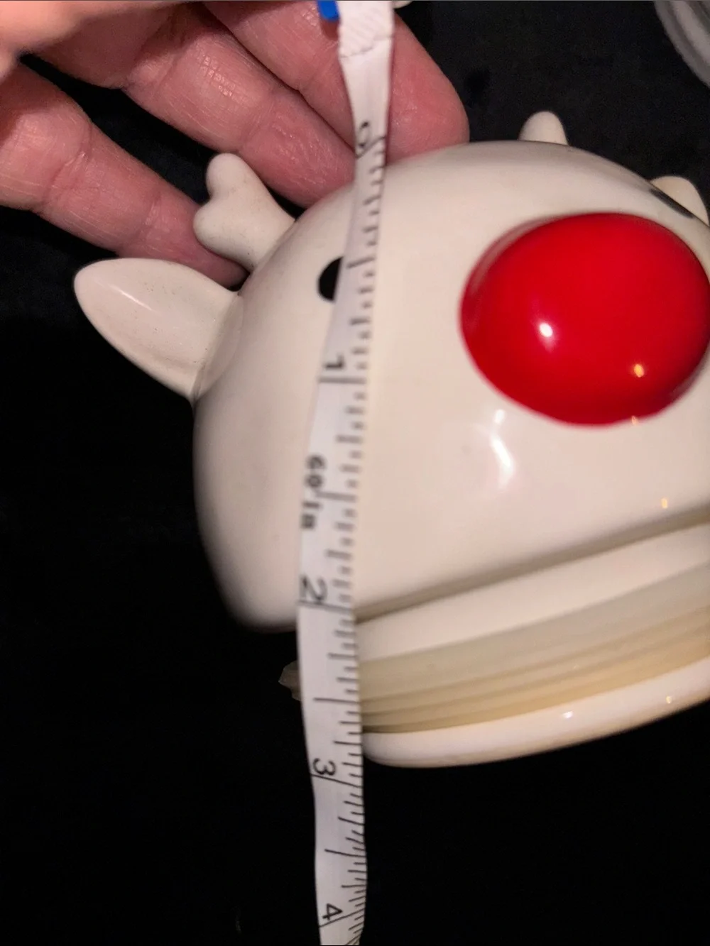 Rae Dunn White Reindeer Snacks Jar with Red Nose